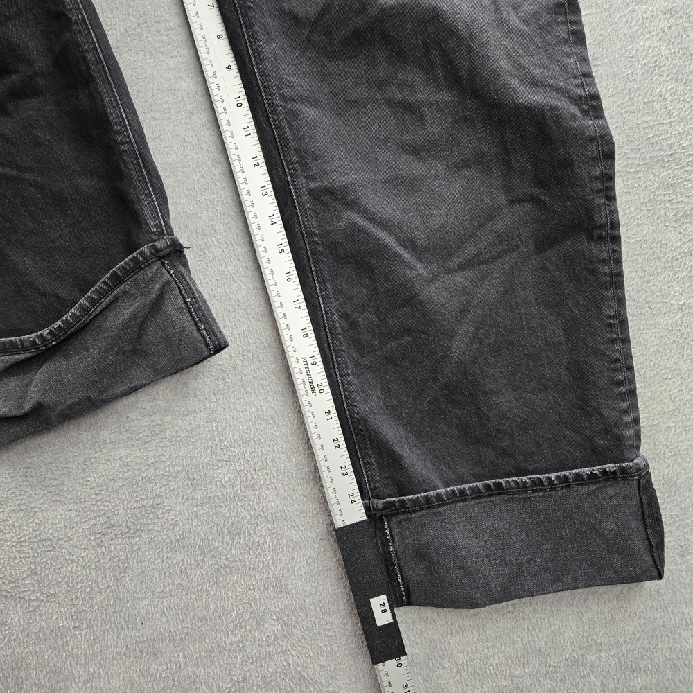 American Eagle Outfitters Women Jeans 14 Black Denim Stovepipe Baggy Y2K - Picture 9 of 12